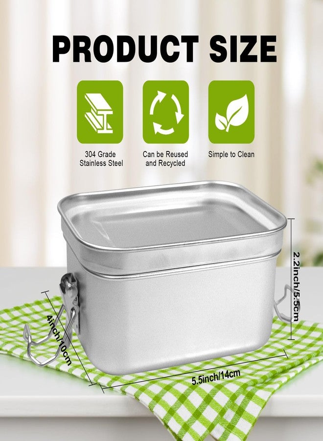 SENONAPO 8 Pcs Stainless Steel Bento Box 550ml Lunch Box for Dishwasher Bento Box Reusable Lunch Box Stainless Steel Food Storage Containers for Home Work School Camping Supplies - Image 2